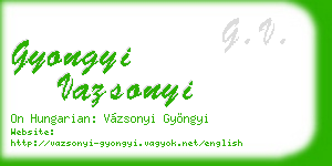 gyongyi vazsonyi business card